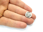 10 Silver Charms Antique Silver Plated Charms (16mm) G10314