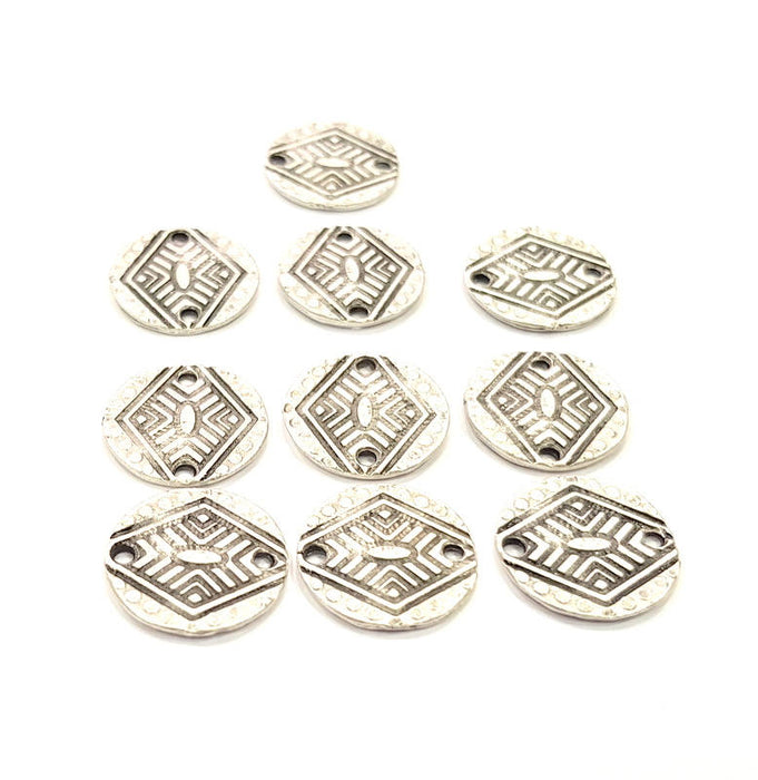 10 Silver Charms Antique Silver Plated Charms (16mm) G10314