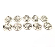 10 Silver Charms Antique Silver Plated Charms (16mm) G10314