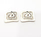 8 Silver Charms Antique Silver Plated Charms (19x17mm) G10316