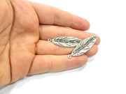 10 Leaf Charms Antique Silver Plated Charms (46x13mm) G12633
