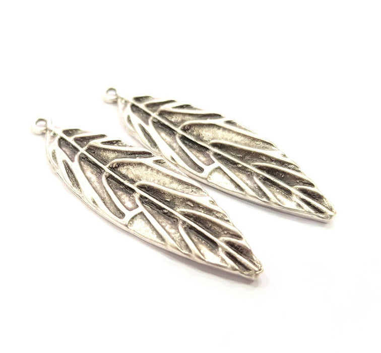 4 Leaf Charms Antique Silver Plated Charms (46x13mm) G12633