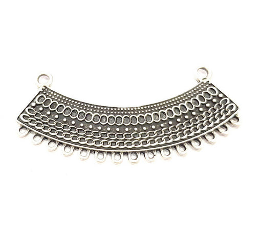 Silver Collar Pendant Antique Silver Plated Pendant Tribal Pendant Ethnic Pendant (77x19mm)  G10325