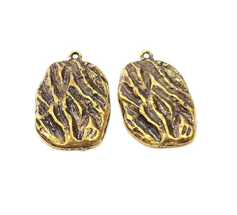 2 Antique Bronze Charm Antique Bronze Plated Charms (41x25mm) G14443