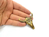 Ox Head Skull Pendant Antique Bronze Plated Pendant (57x56mm) G9311