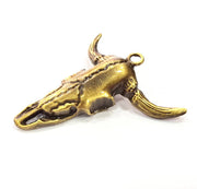 Ox Head Skull Pendant Antique Bronze Plated Pendant (54x51mm) G9312