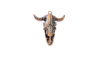 Copper Ox Head Skull Pendant  Antique Copper Plated Pendant (54x51mm)  G9313