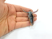 Copper Ox Head Skull Pendant  Antique Copper Plated Pendant (54x51mm)  G9313