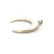 4 Crescent Charm Silver Moon Charm Antique Silver Plated Pendants  (28mm)  G9340
