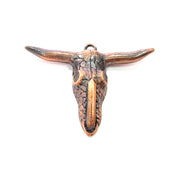 Copper Ox Head Skull Pendant Antique Copper Plated Pendant (61x47mm)  G9350