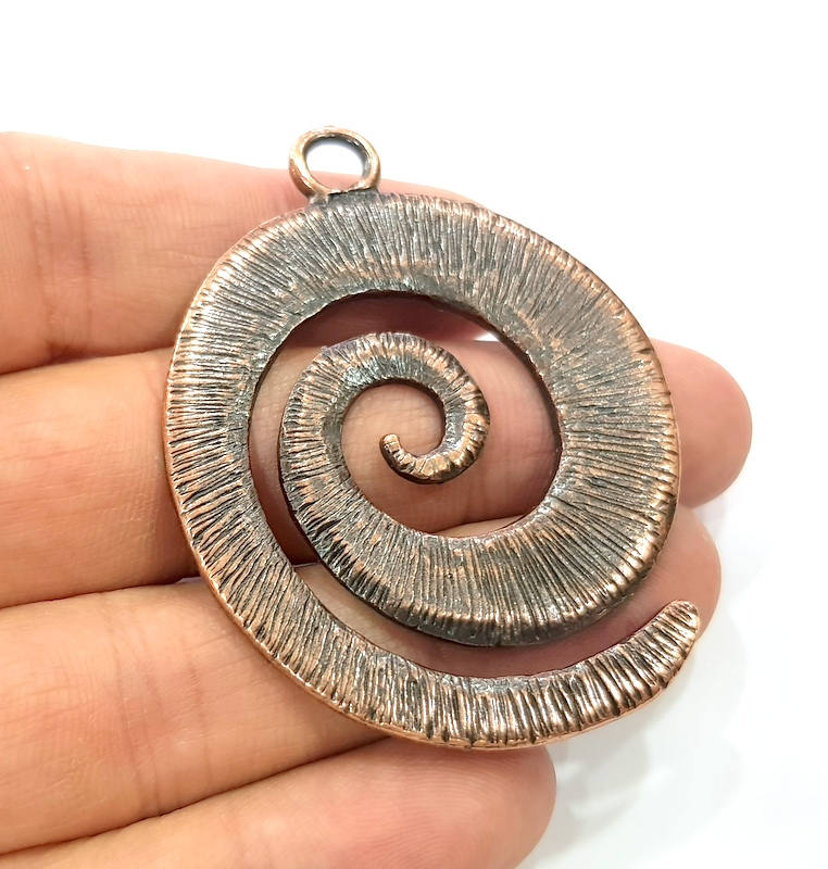 Copper Pendant Antique Copper Medallion Pendant Antique Copper Plated Pendant (60x46mm) G9359