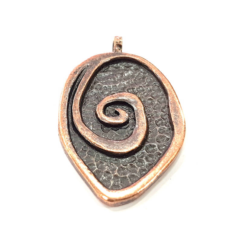 Copper Pendant Antique Copper Medallion Pendant Antique Copper Plated Pendant (52x32mm) G9363