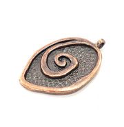 Copper Pendant Antique Copper Medallion Pendant Antique Copper Plated Pendant (52x32mm) G9363
