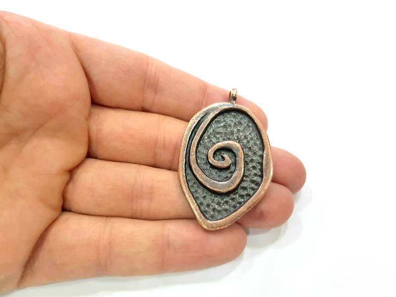 Copper Pendant Antique Copper Medallion Pendant Antique Copper Plated Pendant (52x32mm) G9363