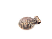 Spiral Pendant Antique Copper Medallion Pendant (57x41mm) G9366