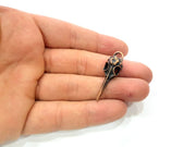 4 Copper Bird Skull Charm Antique Copper Plated Pendant (38x17mm)  G15622