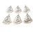 8 Triangle Charms Antique Silver Plated Metal Charms (27x20mm) G14435