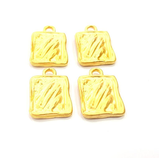 4 Gold Charm Gold Plated Charms  (21x14mm)  G10336