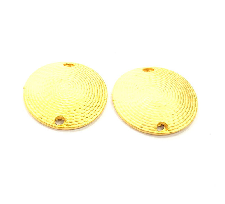 2 Gold Connector Charm Gold Plated Metal Charms  (25mm)  G10337