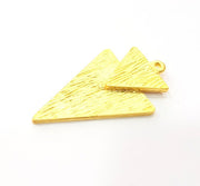 2 Triangle Pendant Gold Plated Pendant (40x23mm)  G10339
