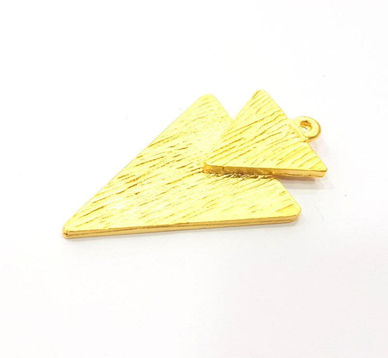 2 Triangle Pendant Gold Plated Pendant (40x23mm)  G10339