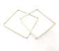 2 Large Square Connector Pendant Antique Silver Plated Metal Geometric Pendants (62mm) G10335