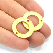4 Circle Connector Charm Gold Plated Metal Charms  (23mm)  G10349
