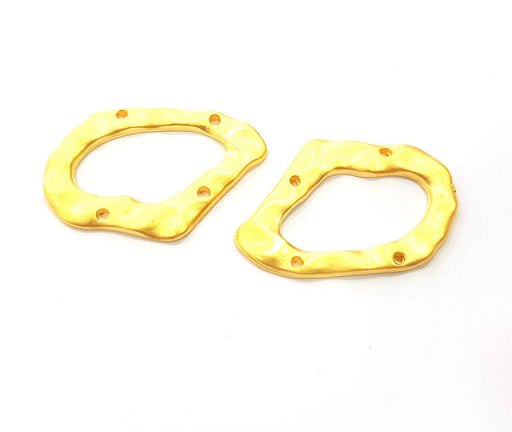 2 Cloud Connector Charm Gold Plated Metal Charms  (36x25mm)  G10351