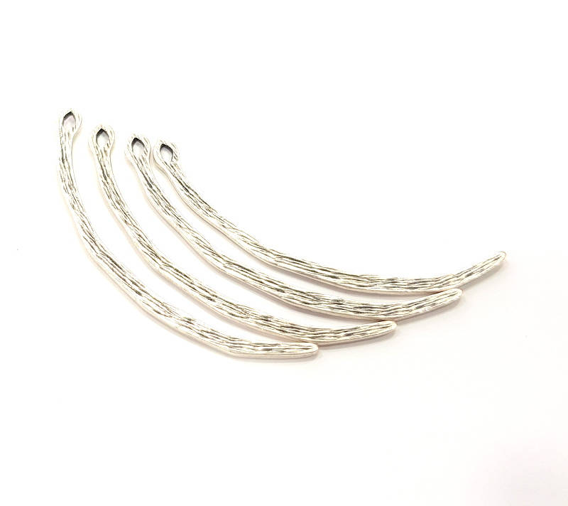 10 Silver Charms Antique Silver Plated Charms (61x3mm) G10356