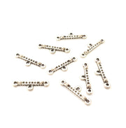 10 End Bar Antique Silver Plated Metal Findings (22x2mm) G10357