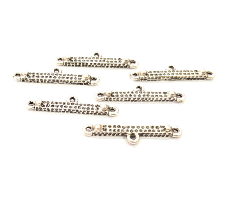 8 End Bar Antique Silver Plated Metal Findings (32x3mm) G16743