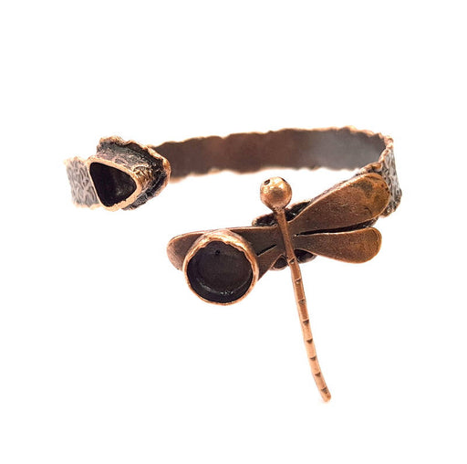 Copper Bracelet Blanks Bangle Blanks Cuff Blanks Adjustable Hammered Bracelet Blank Antique Copper Plated Brass (10mm and 9x7mm ) G9383