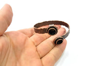 Copper Bracelet Blanks Bangle Blanks Cuff Blanks Adjustable Hammered Bracelet Blank Antique Copper Plated Brass (10mm  ) G9388