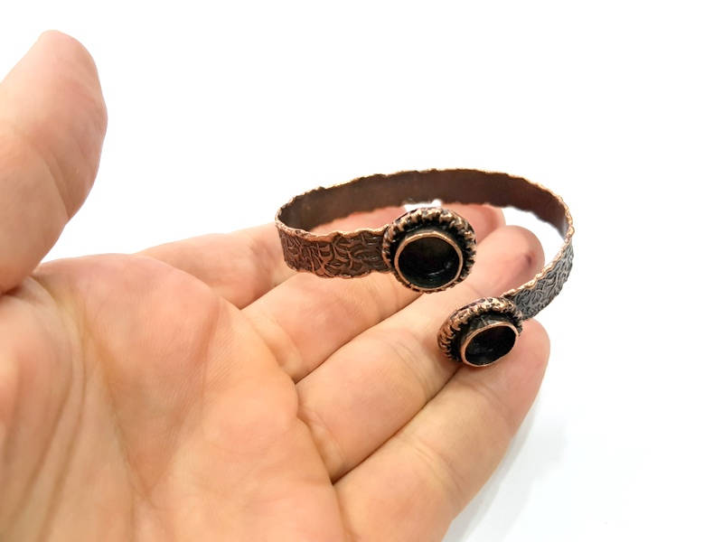 Copper Bracelet Blanks Bangle Blanks Cuff Blanks Adjustable Hammered Bracelet Blank Antique Copper Plated Brass (10mm  ) G9388