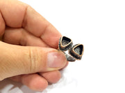 Copper Ring Settings inlay Ring Blank Mosaic Ring Bezel Base Cabochon Mountings (9x7mm blank) Antique Copper Plated Brass G9391