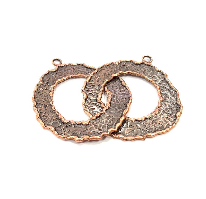 Antique Copper Pendant Connector Antique Copper Plated Brass (37mm) G9399