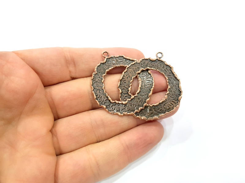 Antique Copper Pendant Connector Antique Copper Plated Brass (37mm) G9399