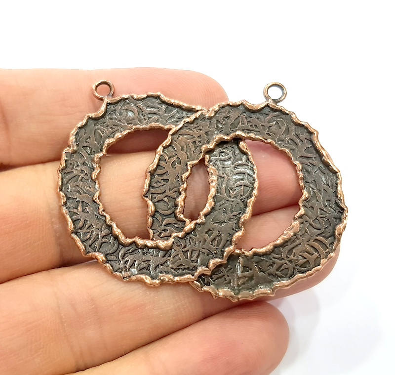 Antique Copper Pendant Connector Antique Copper Plated Brass (37mm) G9399