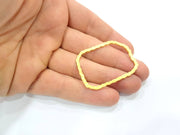 2 Hammered Frame Connector  Gold Plated Metal Connector  (45x32mm)  G10363