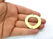 Large Hammered Circle Connector Charm Gold Plated Metal Charms  (40mm)  G10369
