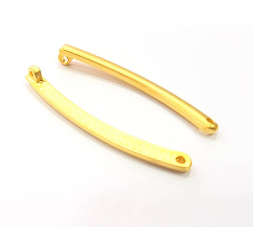 2 Gold Connector Gold Plated Metal Charms  (47x4mm)  G10372