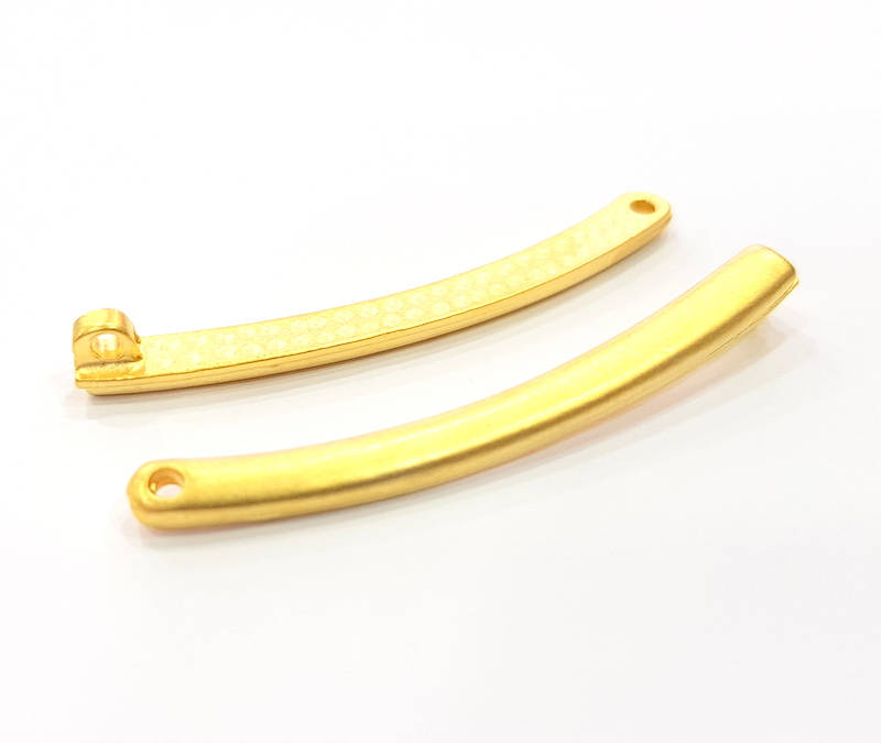 2 Gold Connector Gold Plated Metal Charms  (47x4mm)  G10372