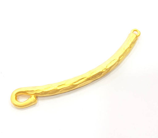 Ringed Rod Connector  Gold Plated Metal Charms  (83x5mm)  G10373