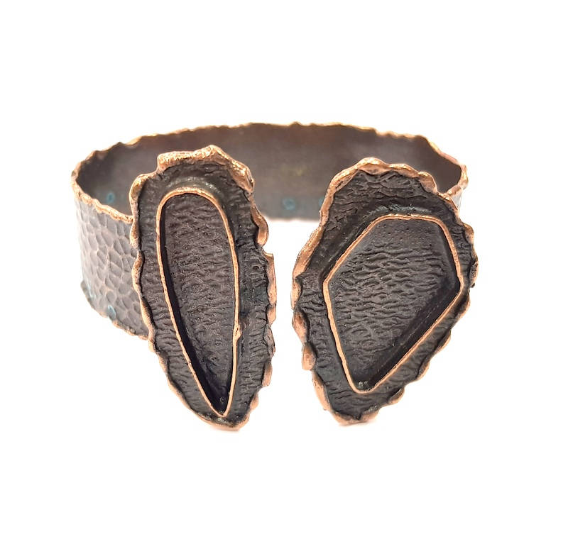 Copper Bracelet Blanks Bangle Blanks Cuff Blanks Adjustable Hammered Bracelet Blank Antique Copper Plated Brass (27x19mm and 33x11mm ) G9417