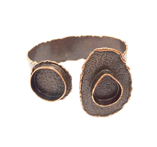 Copper Bracelet Blanks Bangle Blanks Cuff Blanks Adjustable Hammered Bracelet Blank Antique Copper Plated Brass (20x15mm and 20mm ) G9418
