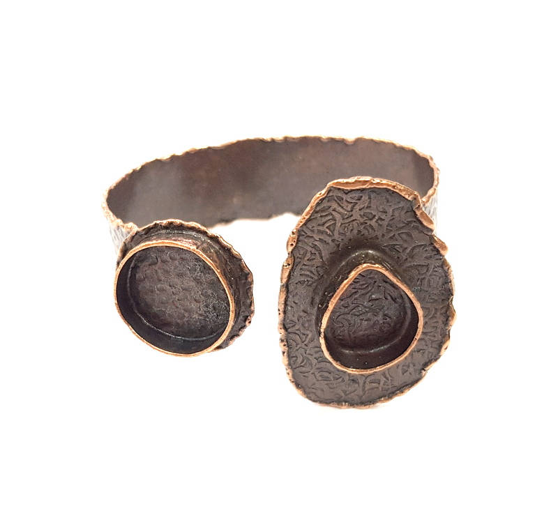 Copper Bracelet Blanks Bangle Blanks Cuff Blanks Adjustable Hammered Bracelet Blank Antique Copper Plated Brass (20x15mm and 20mm ) G9418