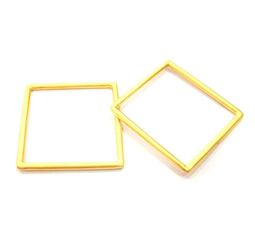 2 Square Frame Connector  Gold Plated Metal Connector  (42mm)  G10377