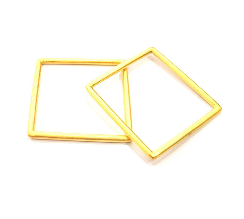 2 Square Frame Connector  Gold Plated Metal Connector  (42mm)  G10377