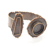 Copper Bracelet Blanks Bangle Blanks Cuff Blanks Adjustable Hammered Bracelet Blank Antique Copper Plated Brass (33x10mm and 20mm ) G9420