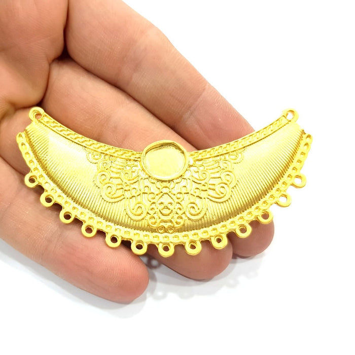 Gold Collar Connector Gold Plated Metal Pendant (82x31mm)  G10379